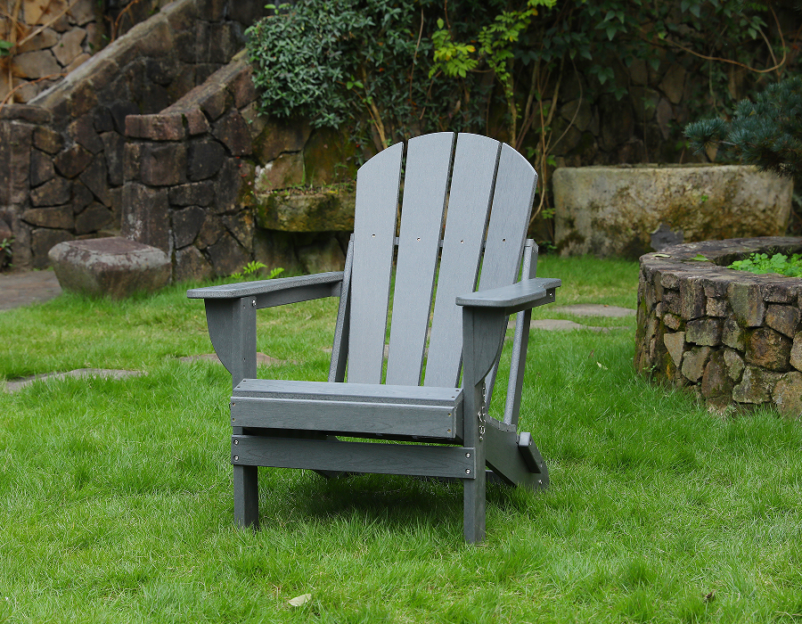 كرسي الضفدع Adirondack Gray HDPE - مناسب لجميع الأحوال الجوية