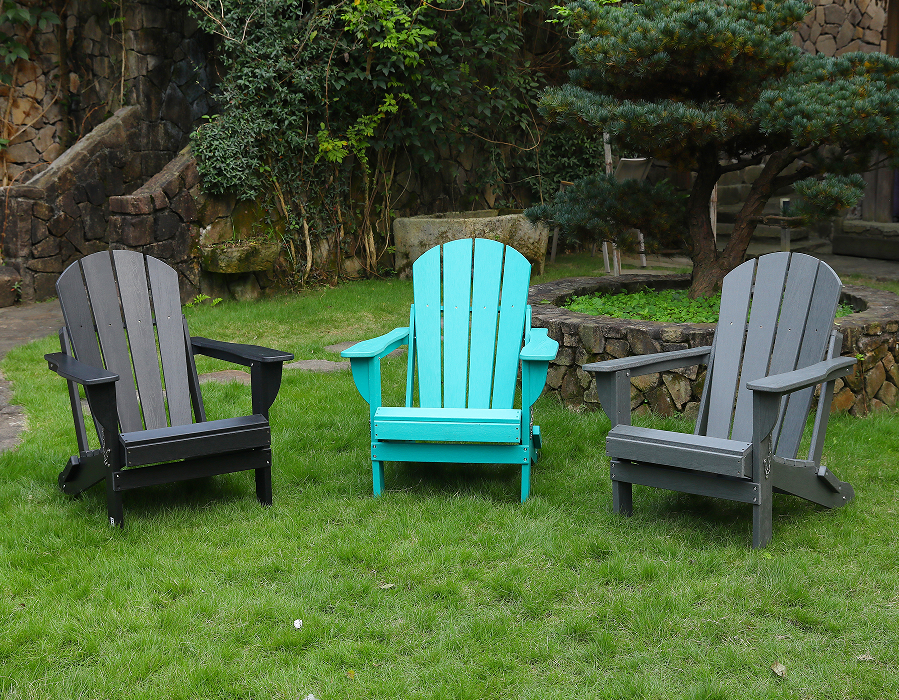 كرسي الضفدع Adirondack Gray HDPE - مناسب لجميع الأحوال الجوية