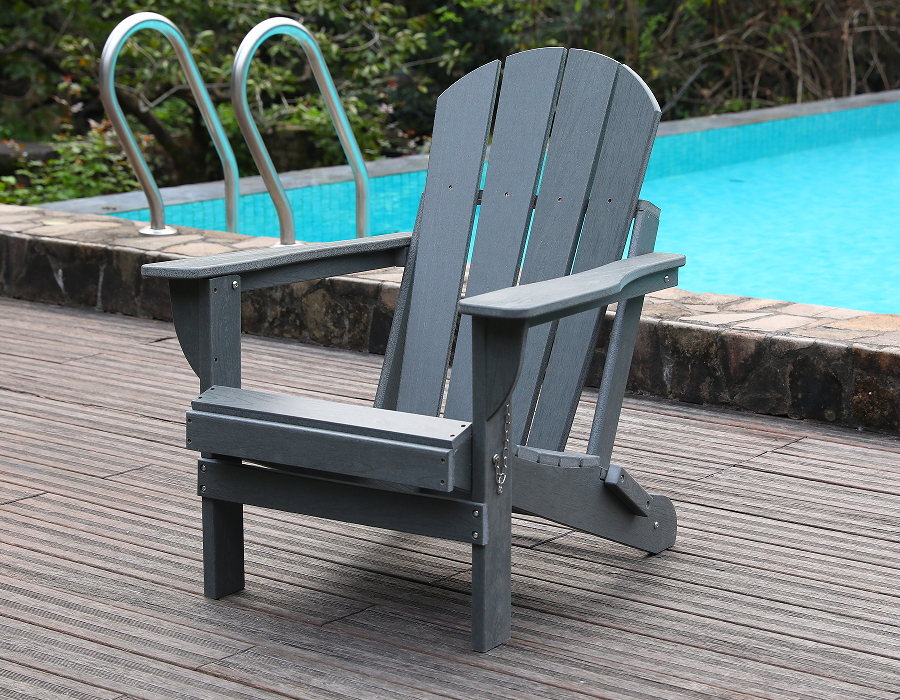كرسي الضفدع Adirondack Gray HDPE - مناسب لجميع الأحوال الجوية