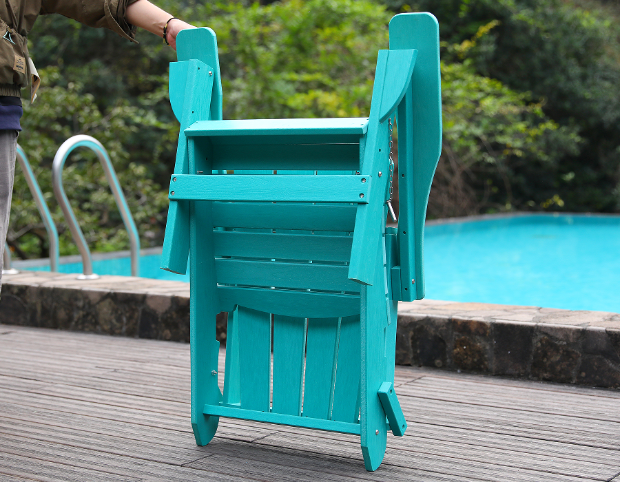 كرسي Adirondack ذو اللون الفيروزي النابض بالحياة HDPE Frog