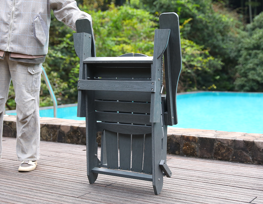 كرسي الضفدع Adirondack Gray HDPE - مناسب لجميع الأحوال الجوية