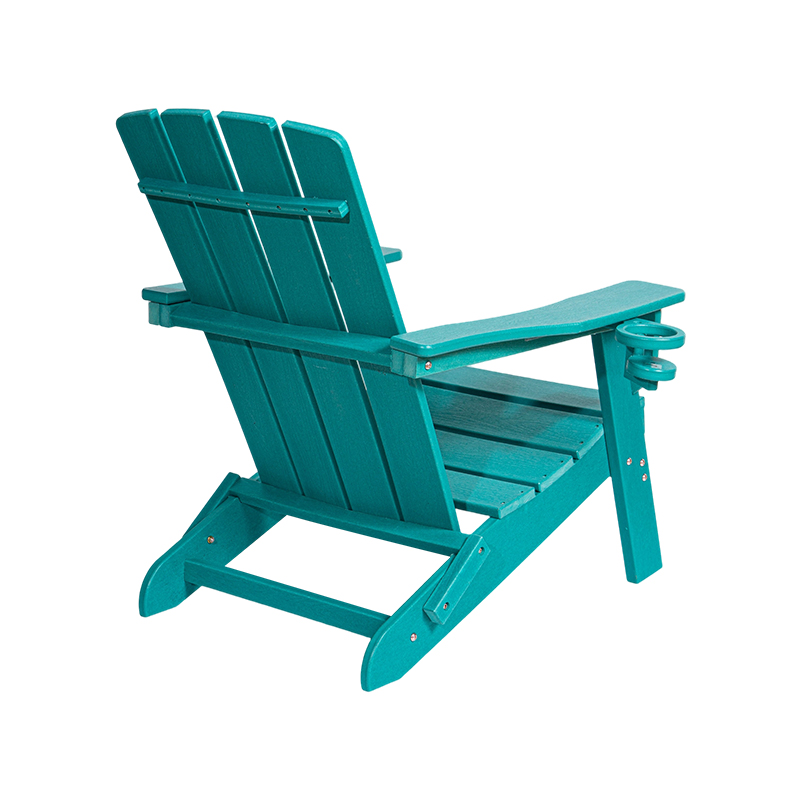 كرسي Lake Blue Small HDPE Adirondack مع أجهزة من الفولاذ المقاوم للصدأ