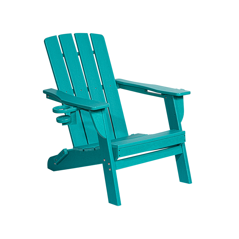 كرسي Lake Blue Small HDPE Adirondack مع أجهزة من الفولاذ المقاوم للصدأ