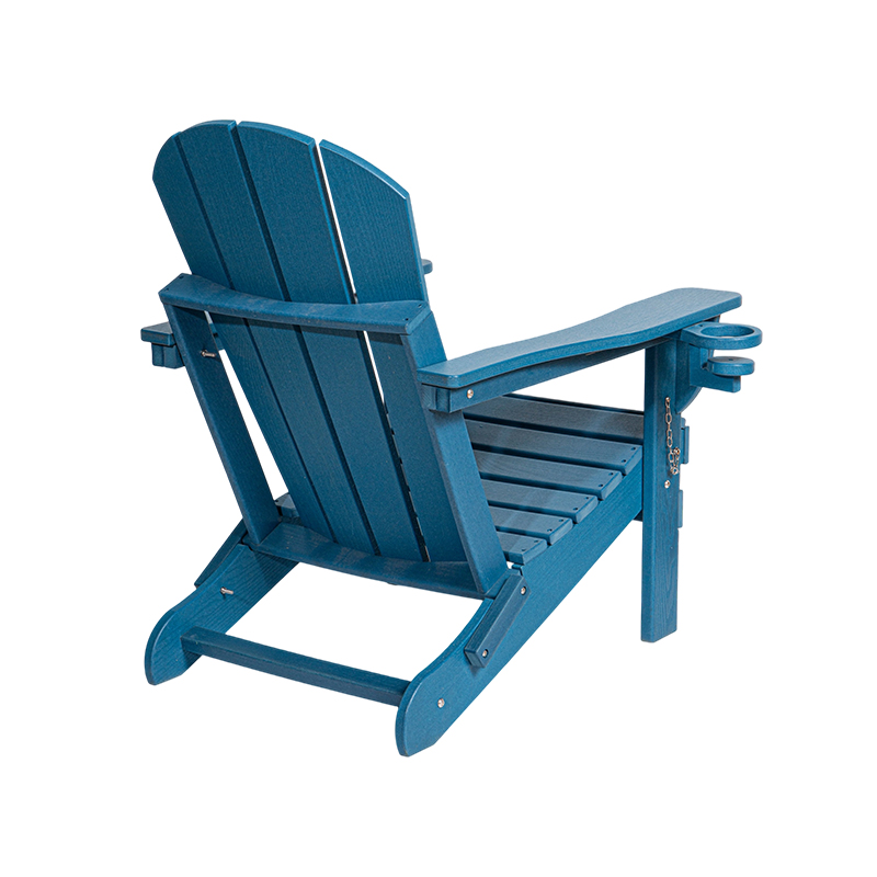 كرسي Adirondack باللون الأزرق الداكن مع أجهزة من الفولاذ المقاوم للصدأ
